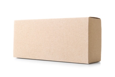 Photo of Cardboard box on white background