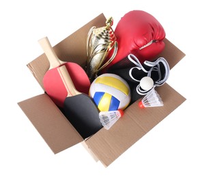 Box of unwanted stuff isolated on white