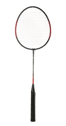 Photo of Badminton racket isolated on white. Sport equipment