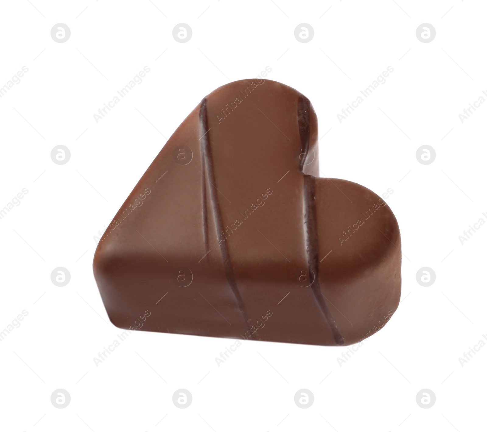 Photo of Beautiful heart shaped chocolate candy isolated on white