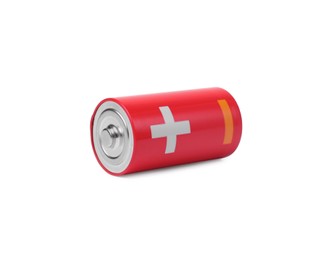 Photo of New C size battery isolated on white