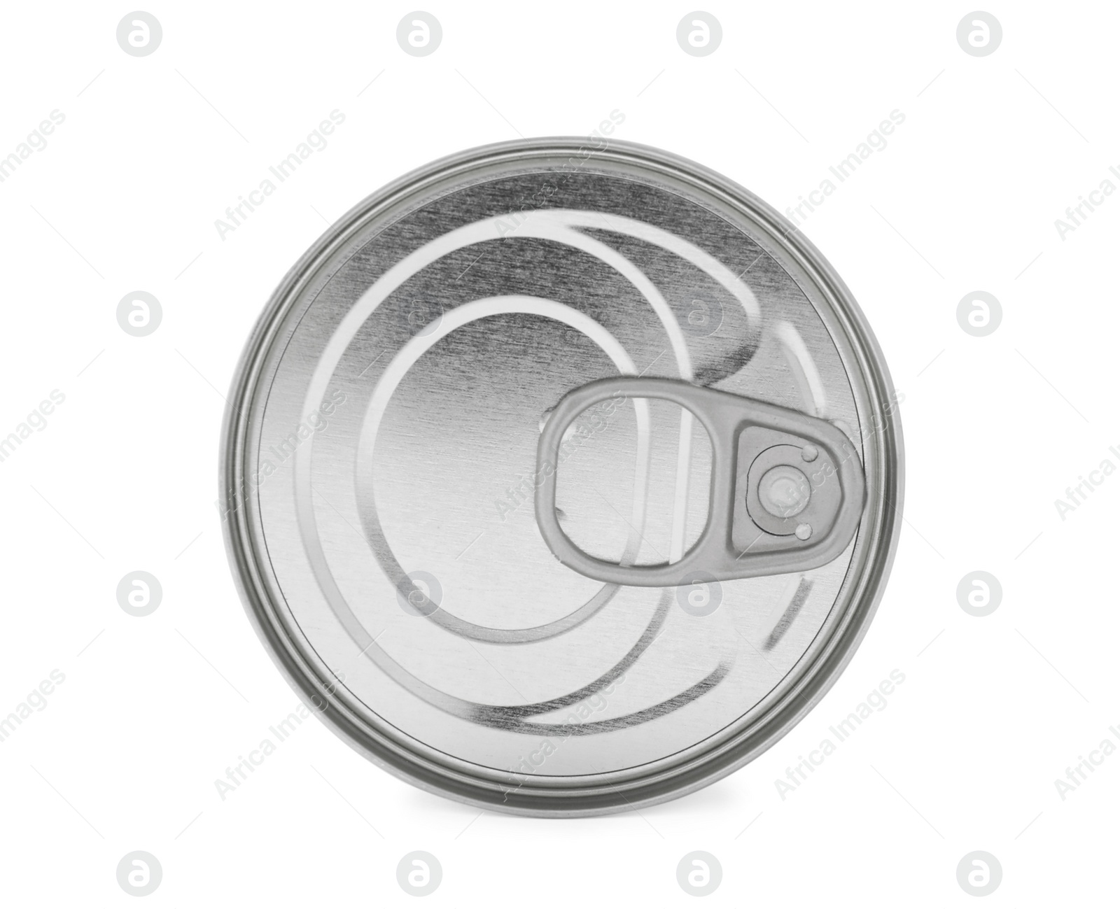 Photo of Closed tin can of food isolated on white