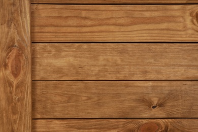 Photo of Side of old wooden crate as background, closeup