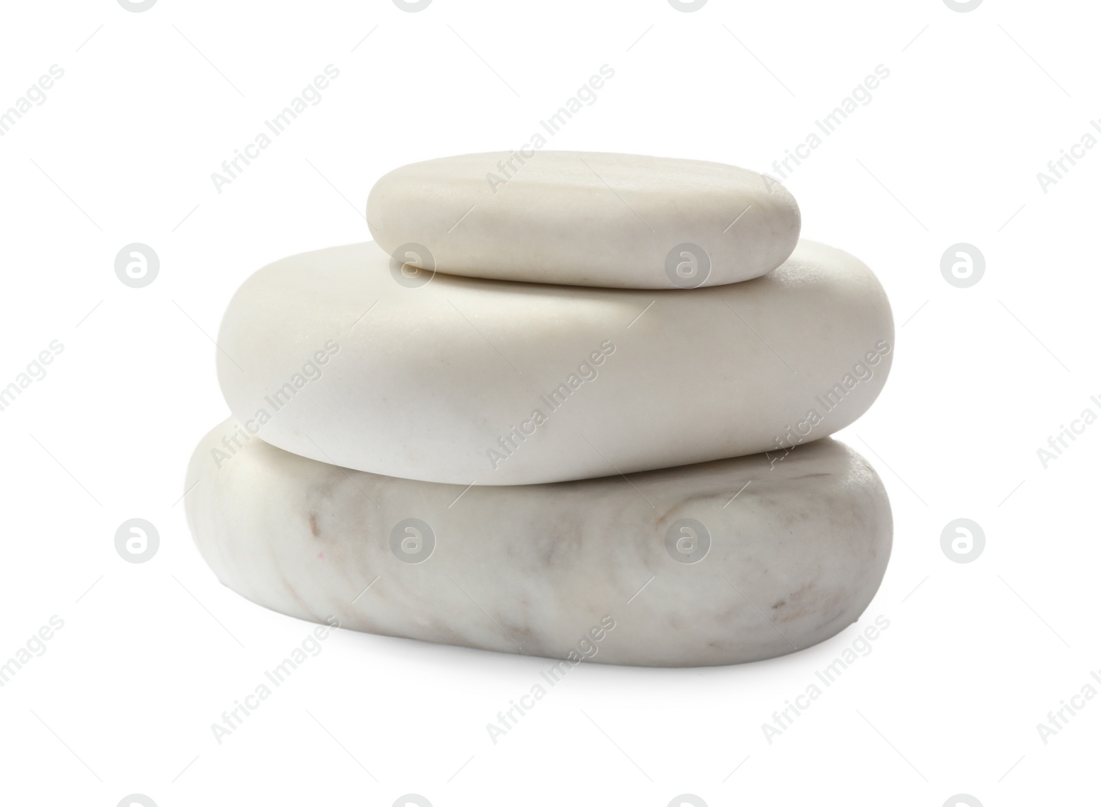 Photo of Stack of spa stones isolated on white