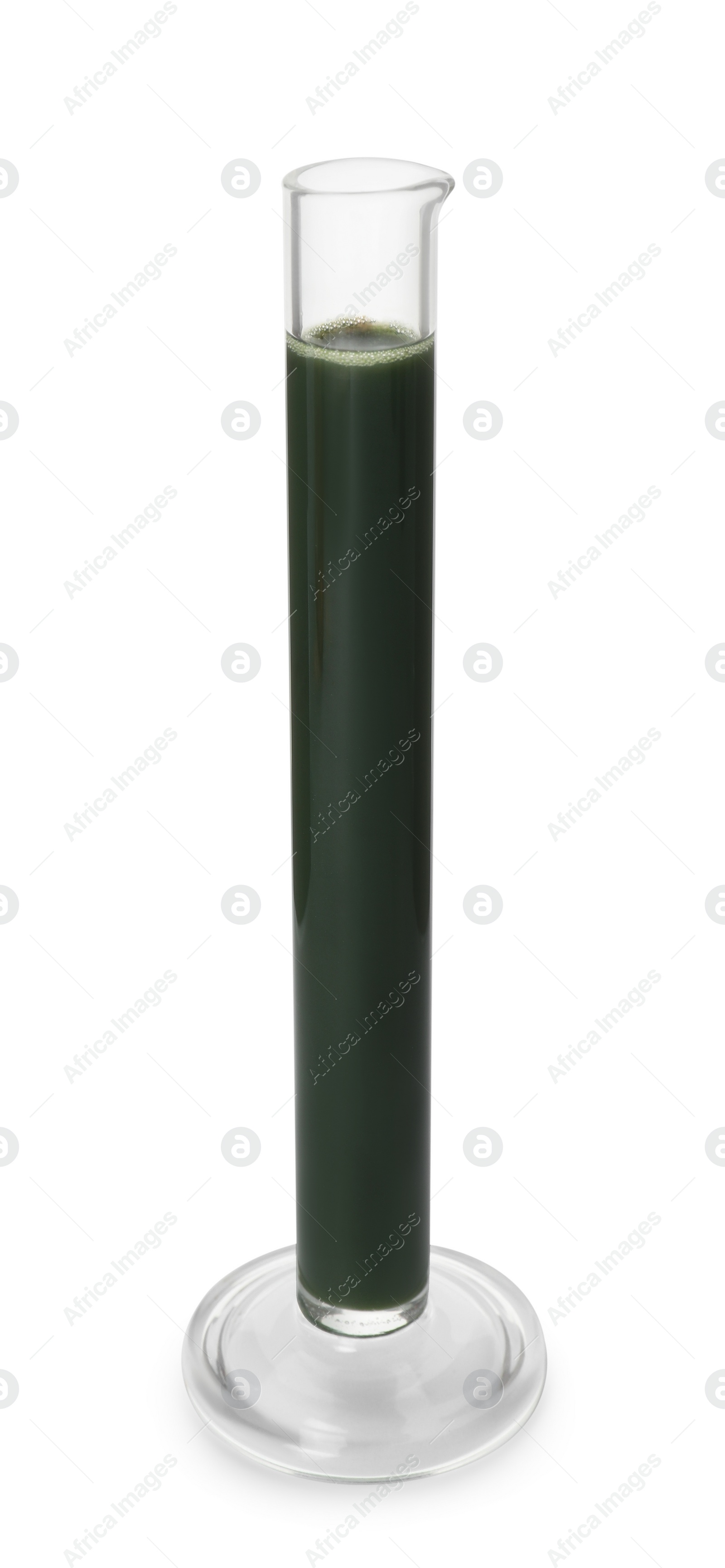 Photo of Test tube with crude oil isolated on white