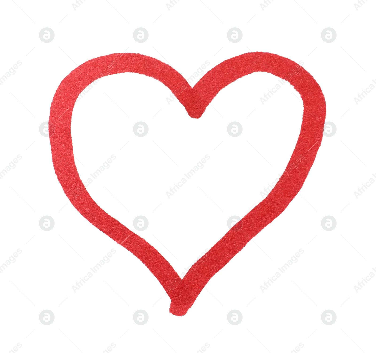 Photo of Heart drawn with red marker on white background, top view