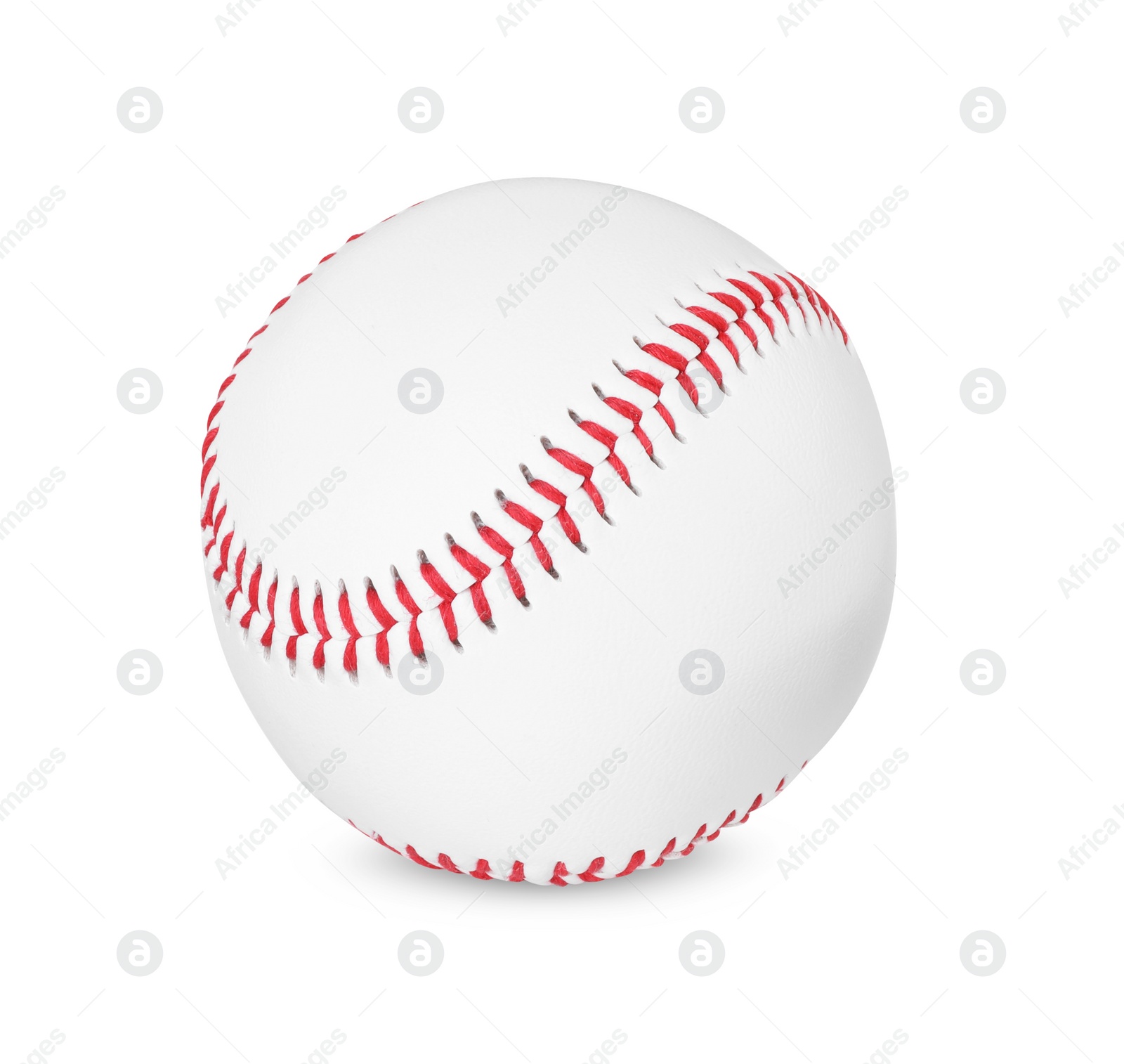 Photo of One baseball ball with stitches isolated on white