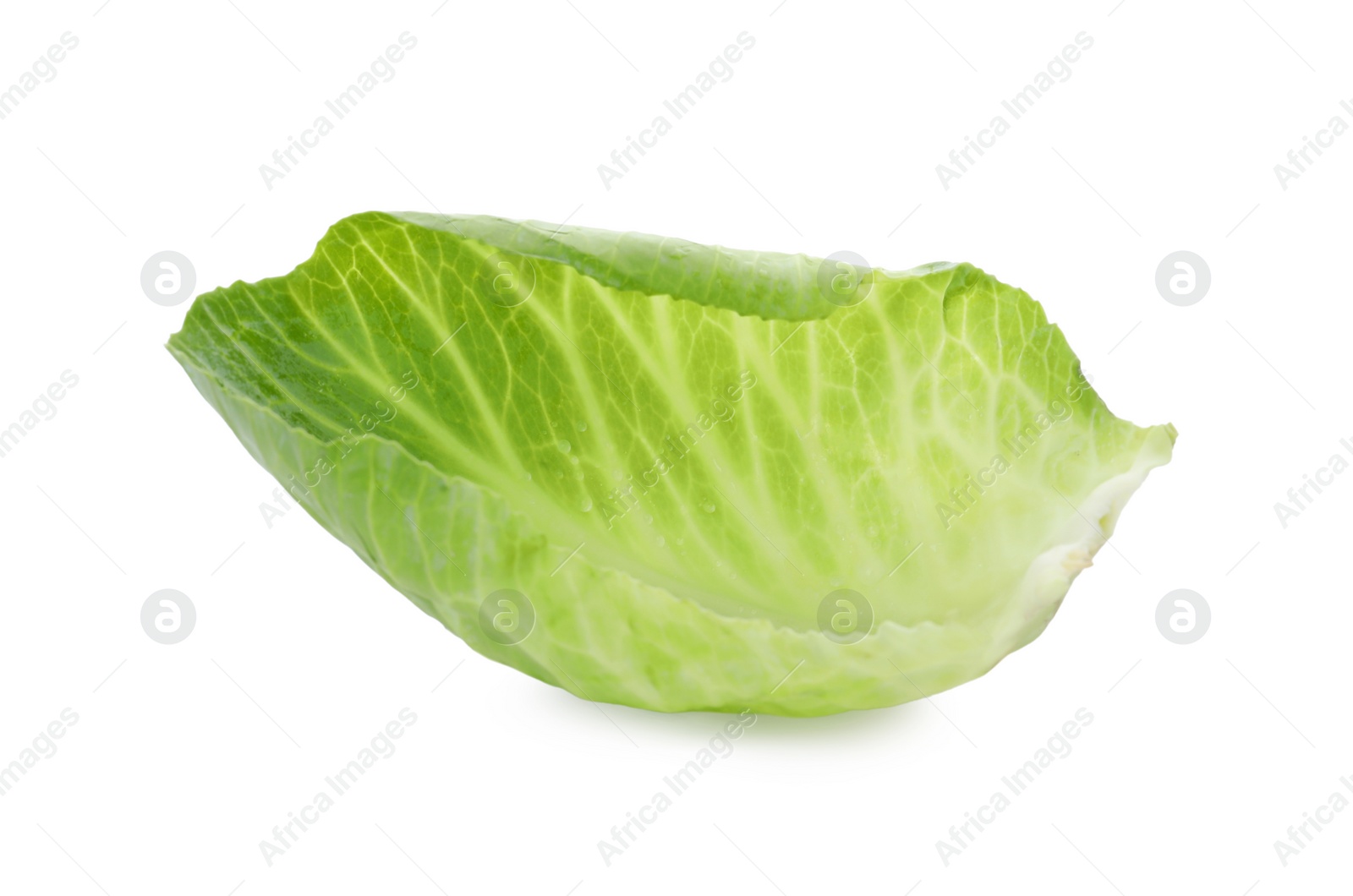 Photo of Leaf of fresh ripe cabbage isolated on white