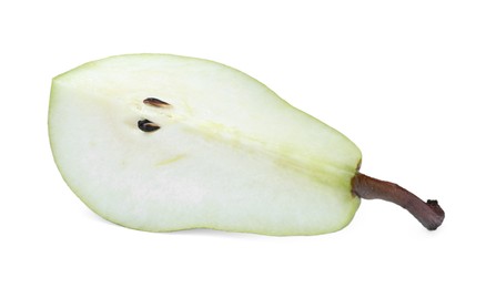 Photo of Piece of fresh ripe pear isolated on white