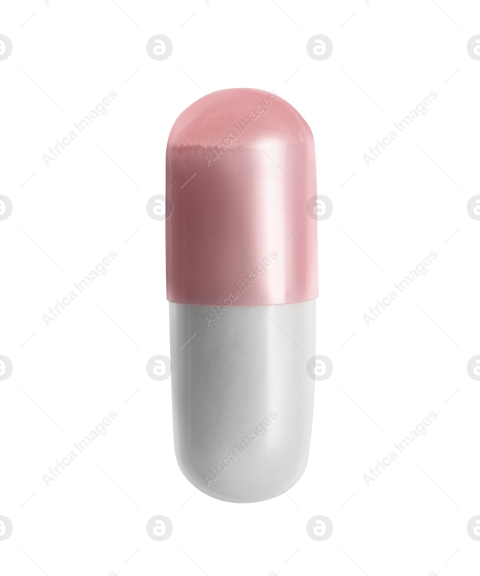 Photo of One pill isolated on white. Drug therapy