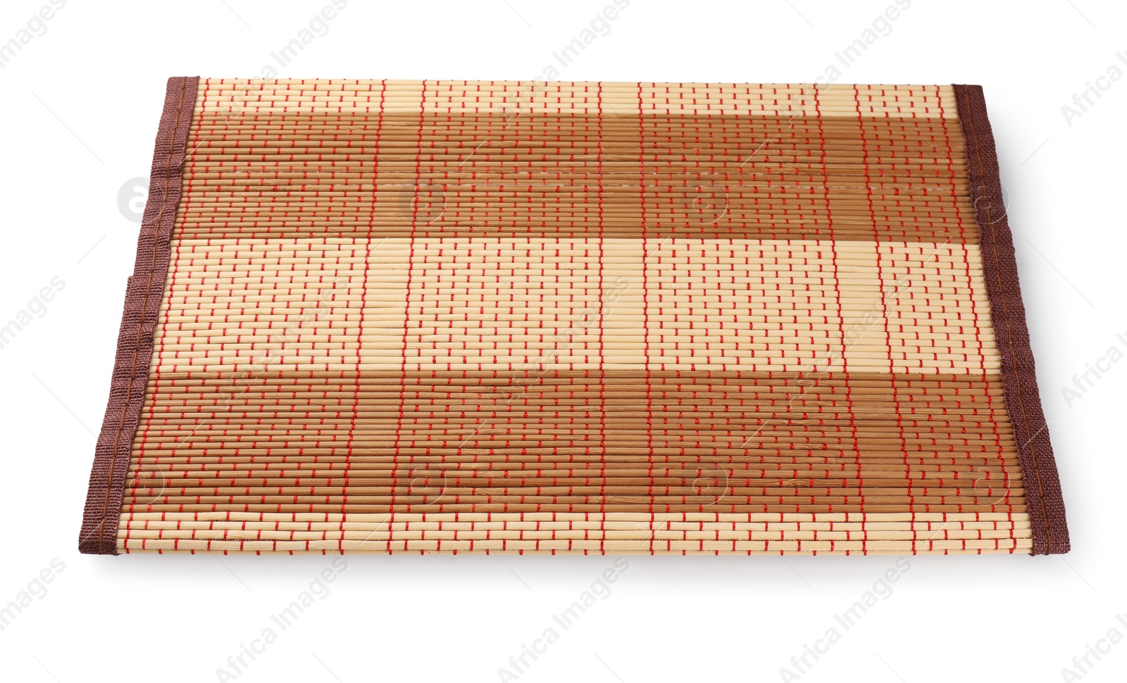 Photo of Sushi mat made of bamboo on white background