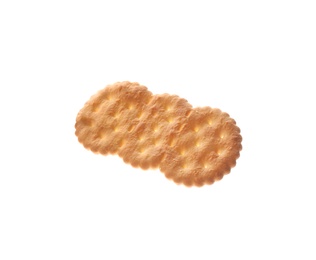 Crispy cracker isolated on white. Delicious snack