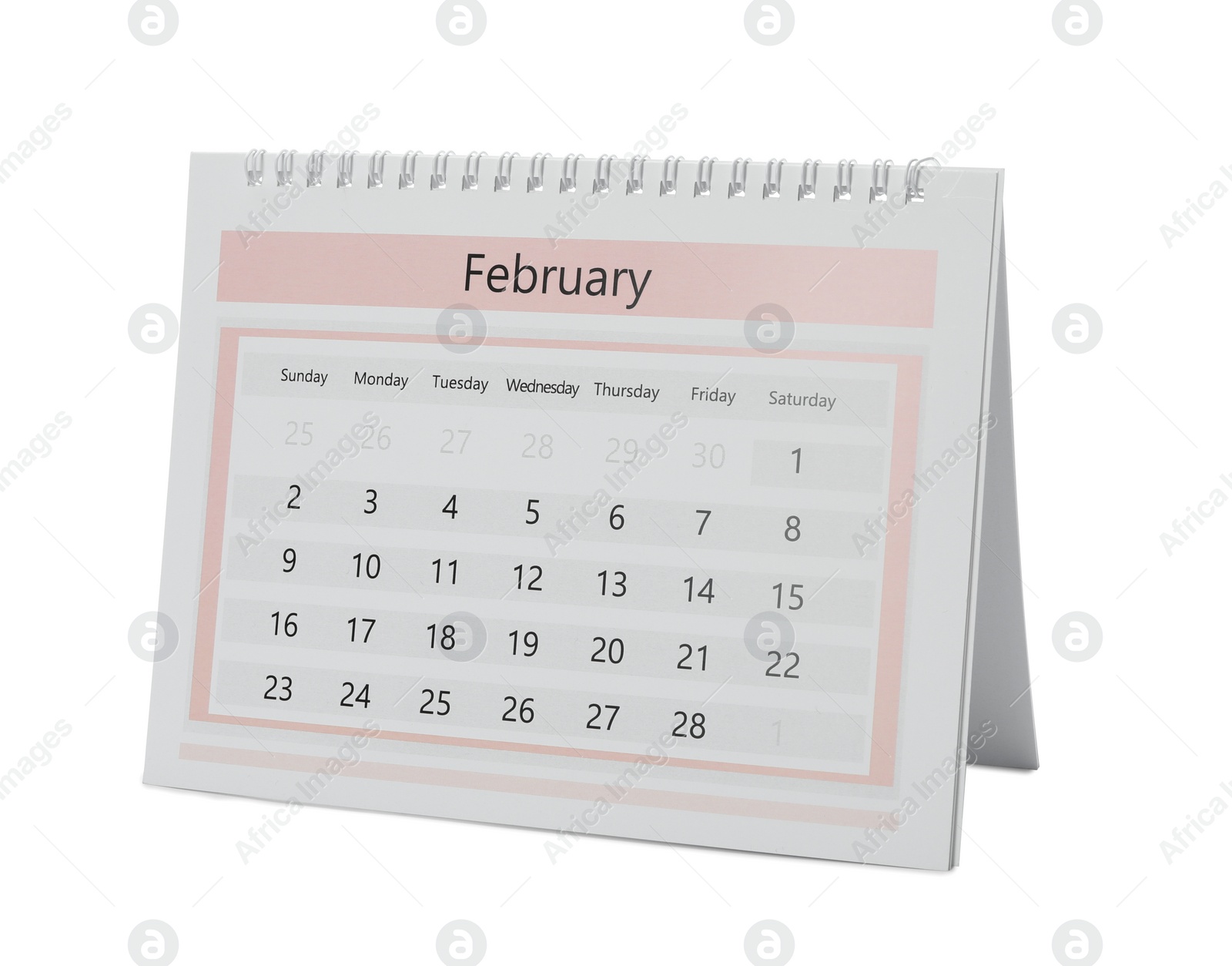 Photo of Paper calendar isolated on white. Planning concept