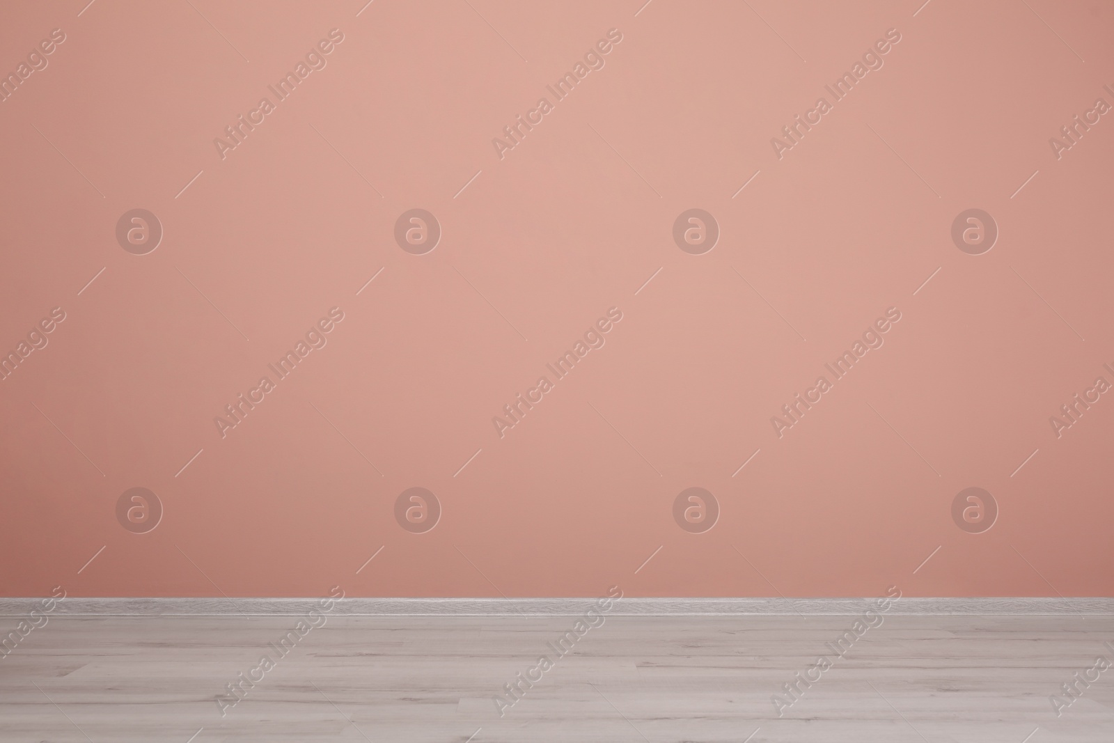 Photo of Empty room with pale pink wall. Interior design