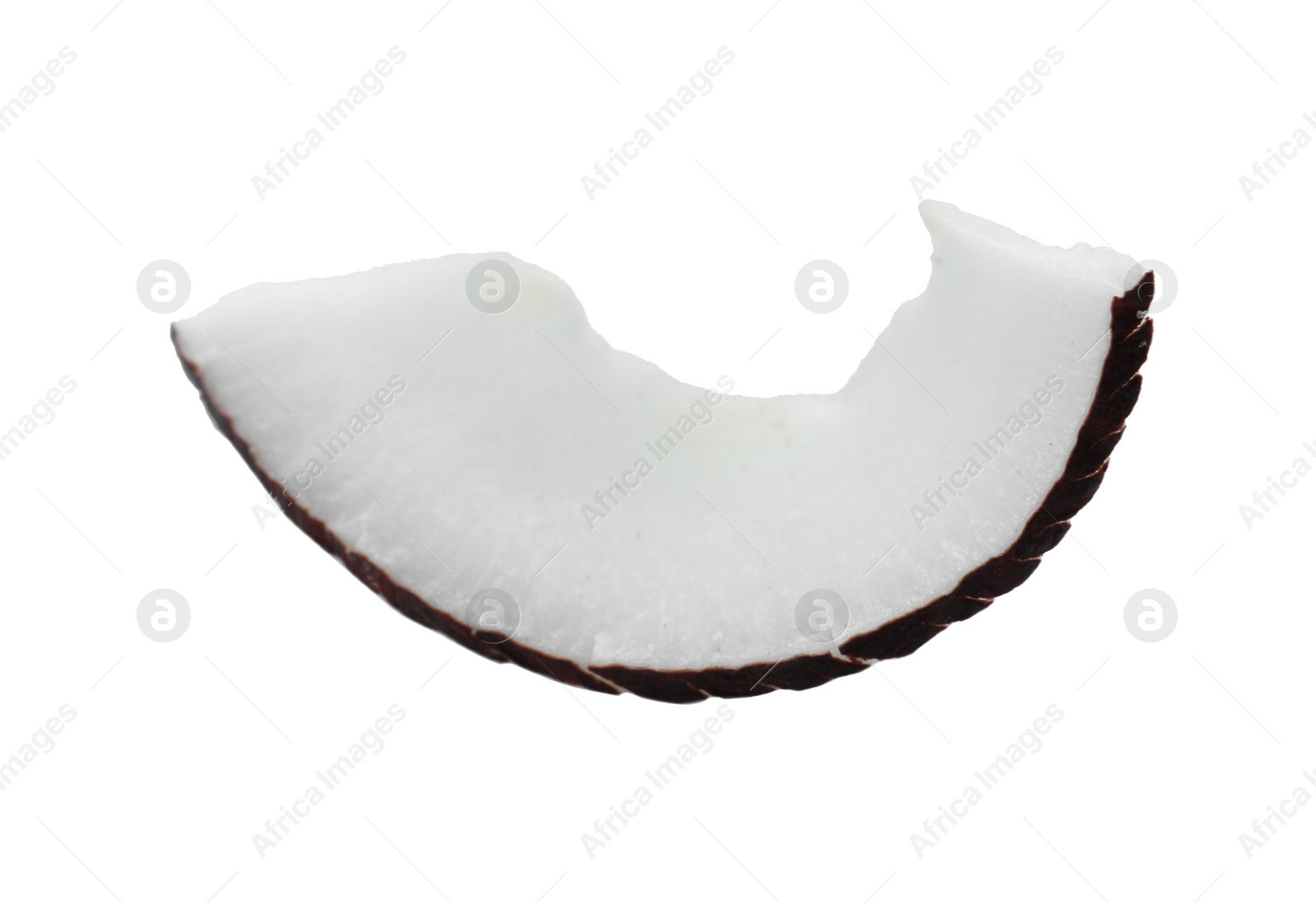 Photo of Tasty fresh coconut flake isolated on white