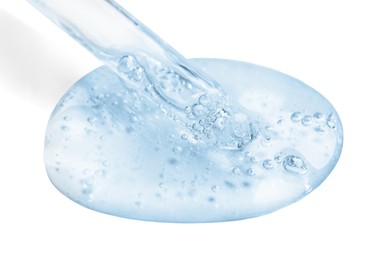 Image of Dropper with serum on white background. Skin care product