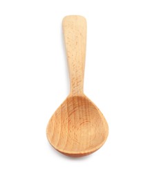 Photo of New handmade wooden spoon isolated on white