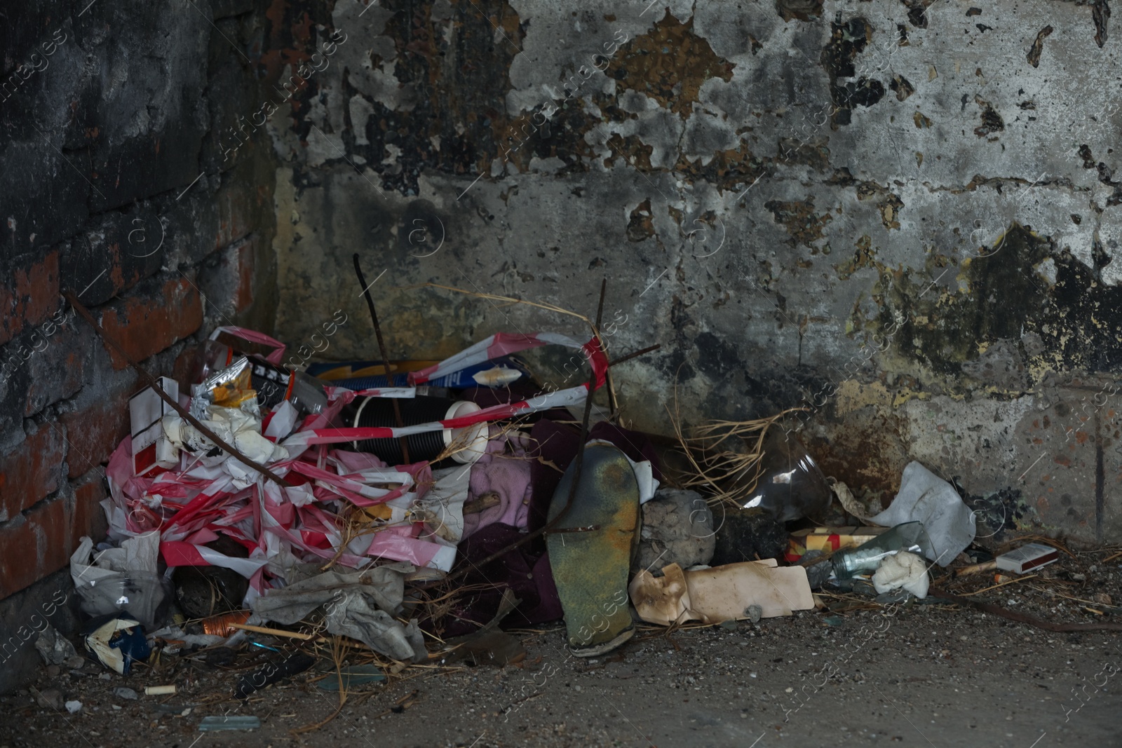 Photo of Garbage dump inside of old abandoned building