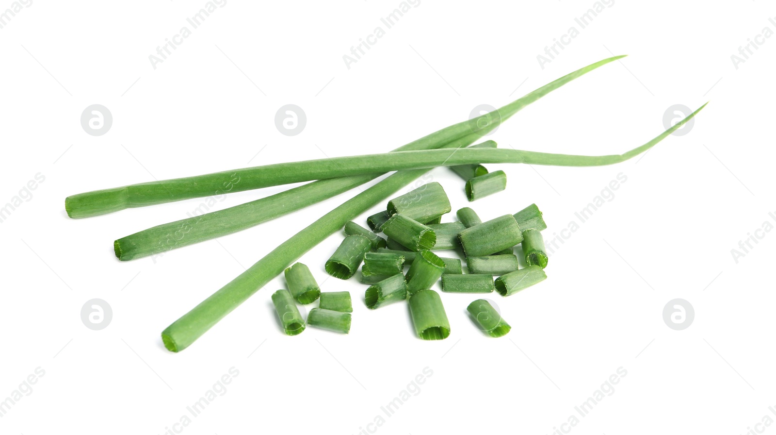 Photo of Fresh green spring onion isolated on white