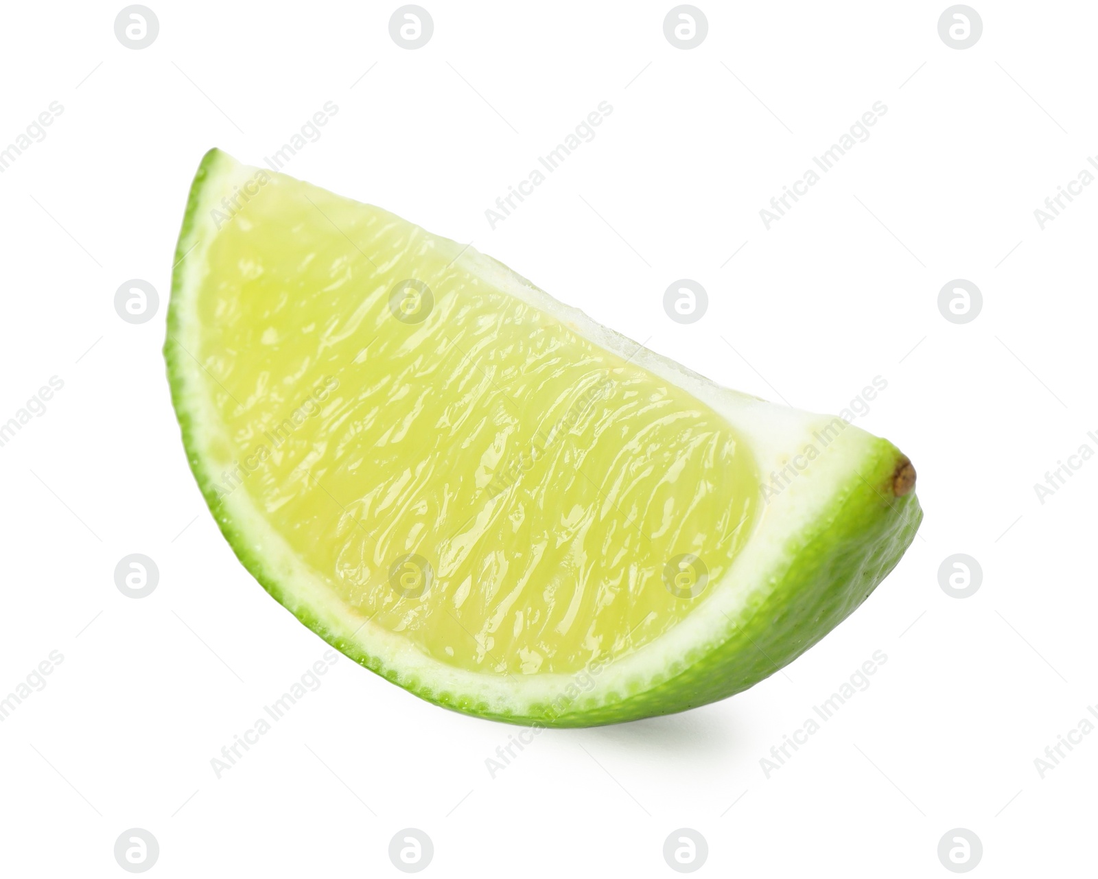 Photo of Slice of fresh green ripe lime isolated on white