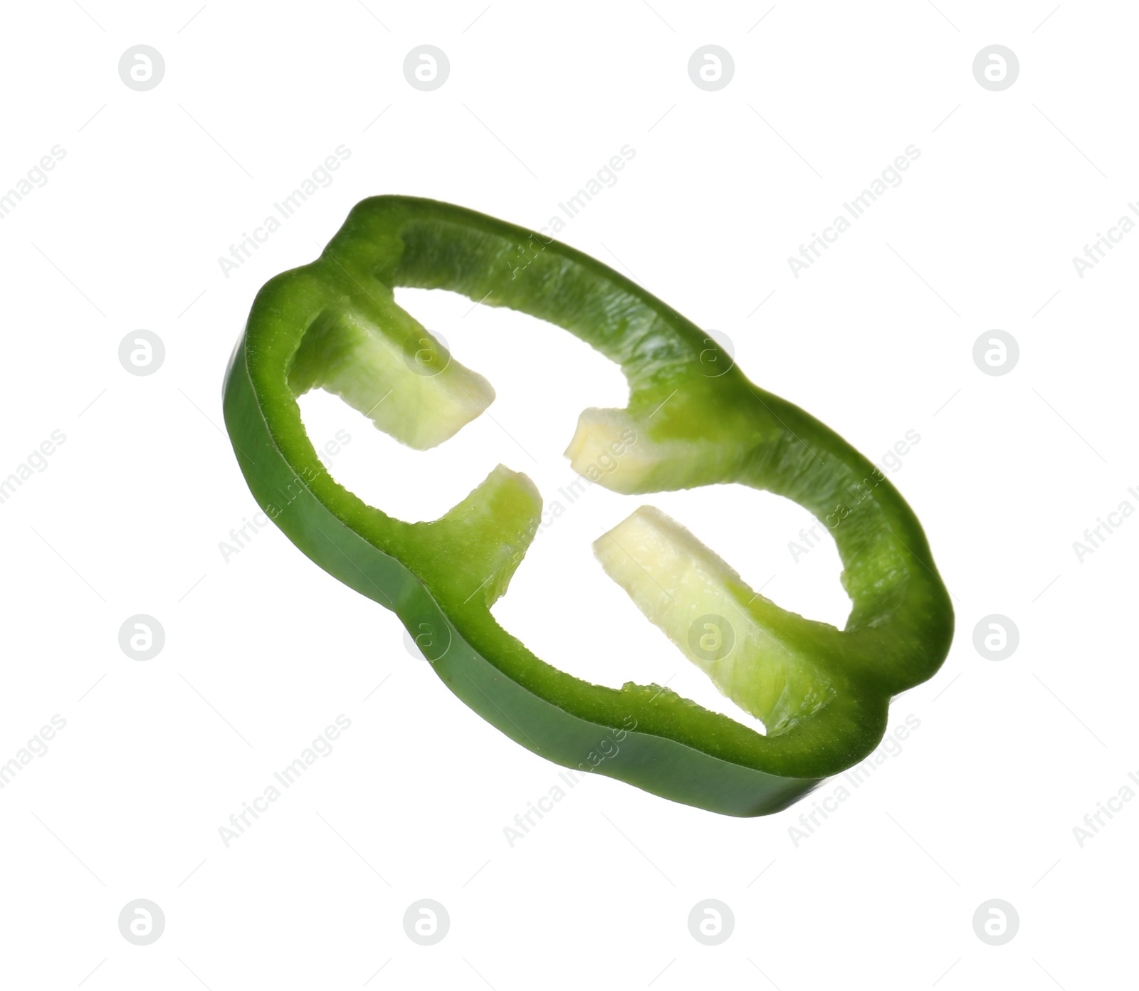 Photo of Slice of bell pepper for burger isolated on white