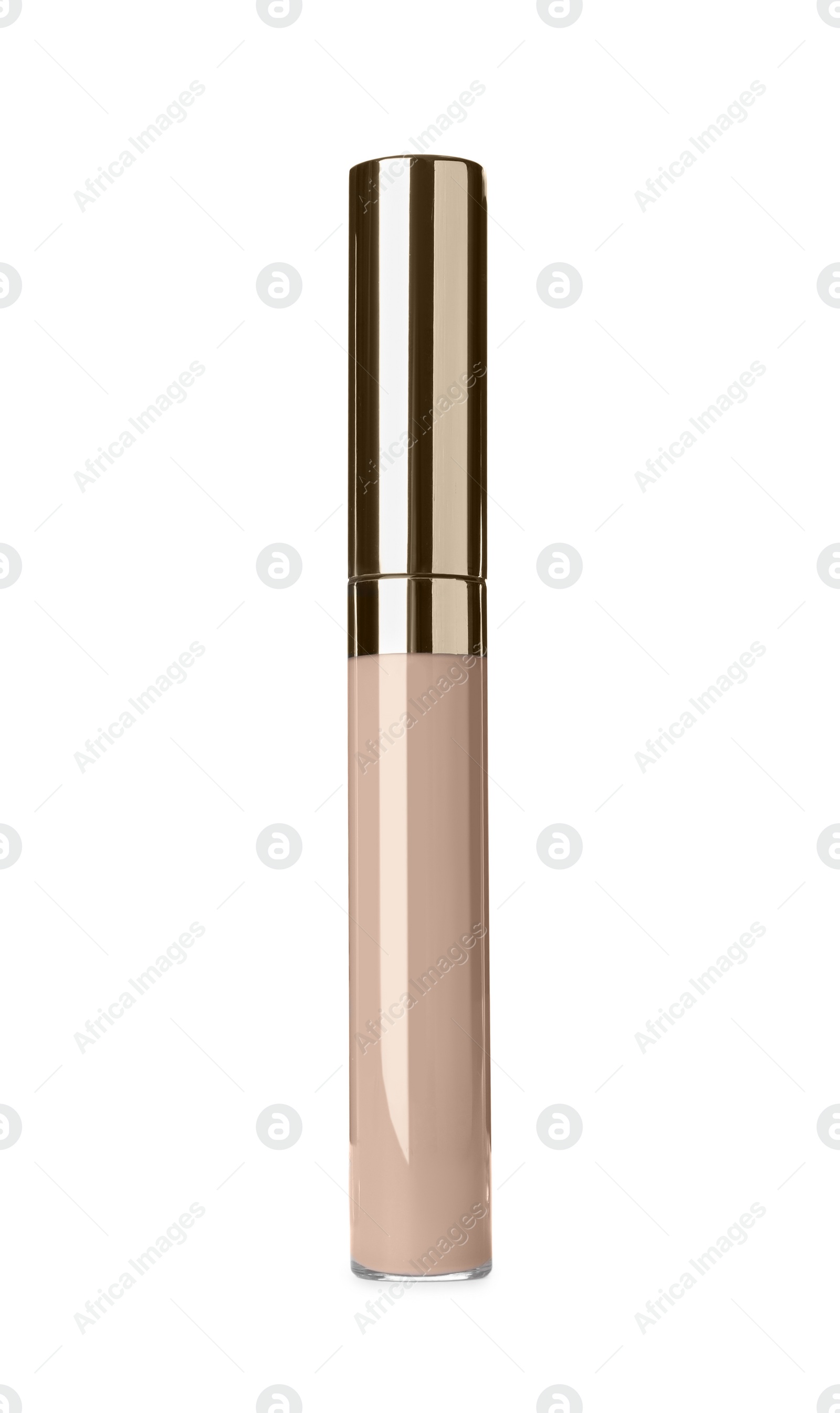 Photo of Bottle of concealer isolated on white. Makeup product