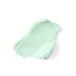 Sample of hand cream isolated on white, top view