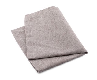 Photo of Grey cloth kitchen napkin isolated on white