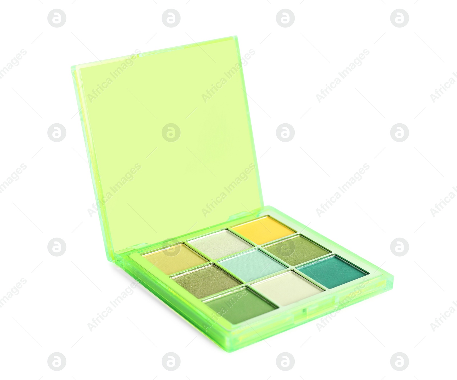 Photo of Beautiful eyeshadow palette isolated on white. Makeup product