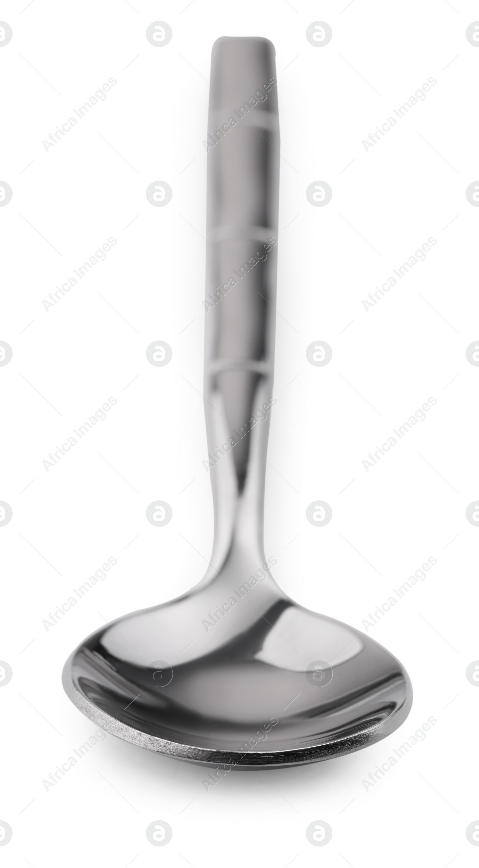 Photo of One new shiny spoon isolated on white