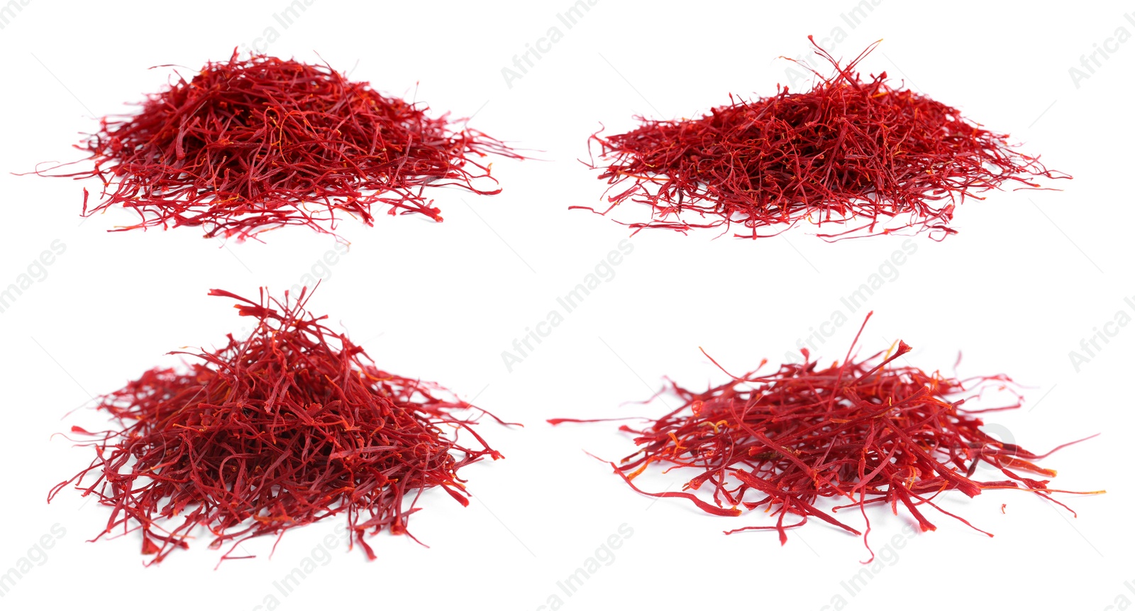 Image of Set with dried saffron on white background. Banner design 