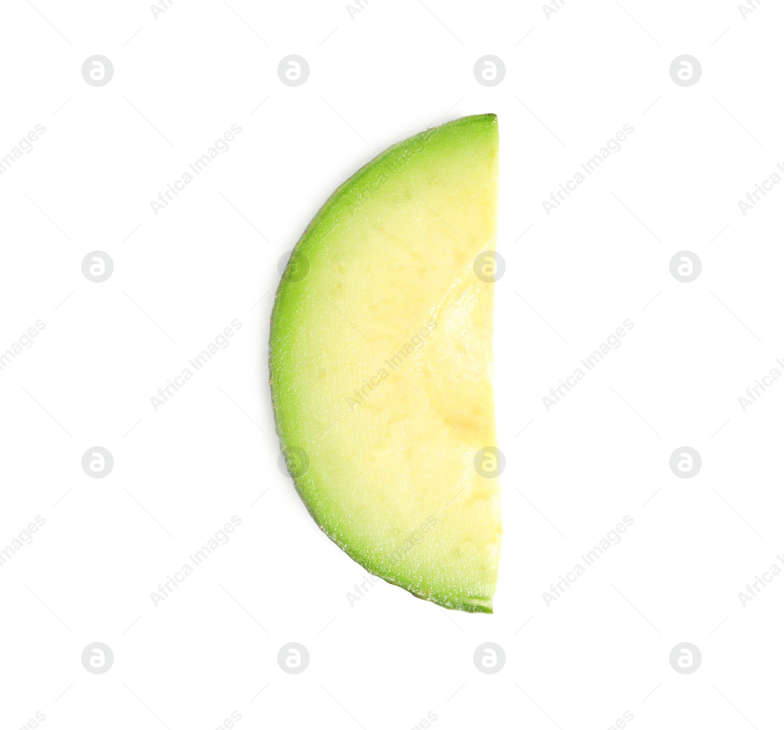 Photo of Slice of avocado on white background