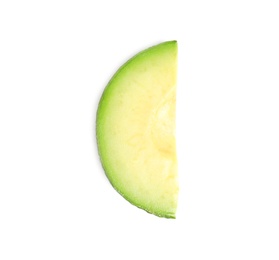 Photo of Slice of avocado on white background