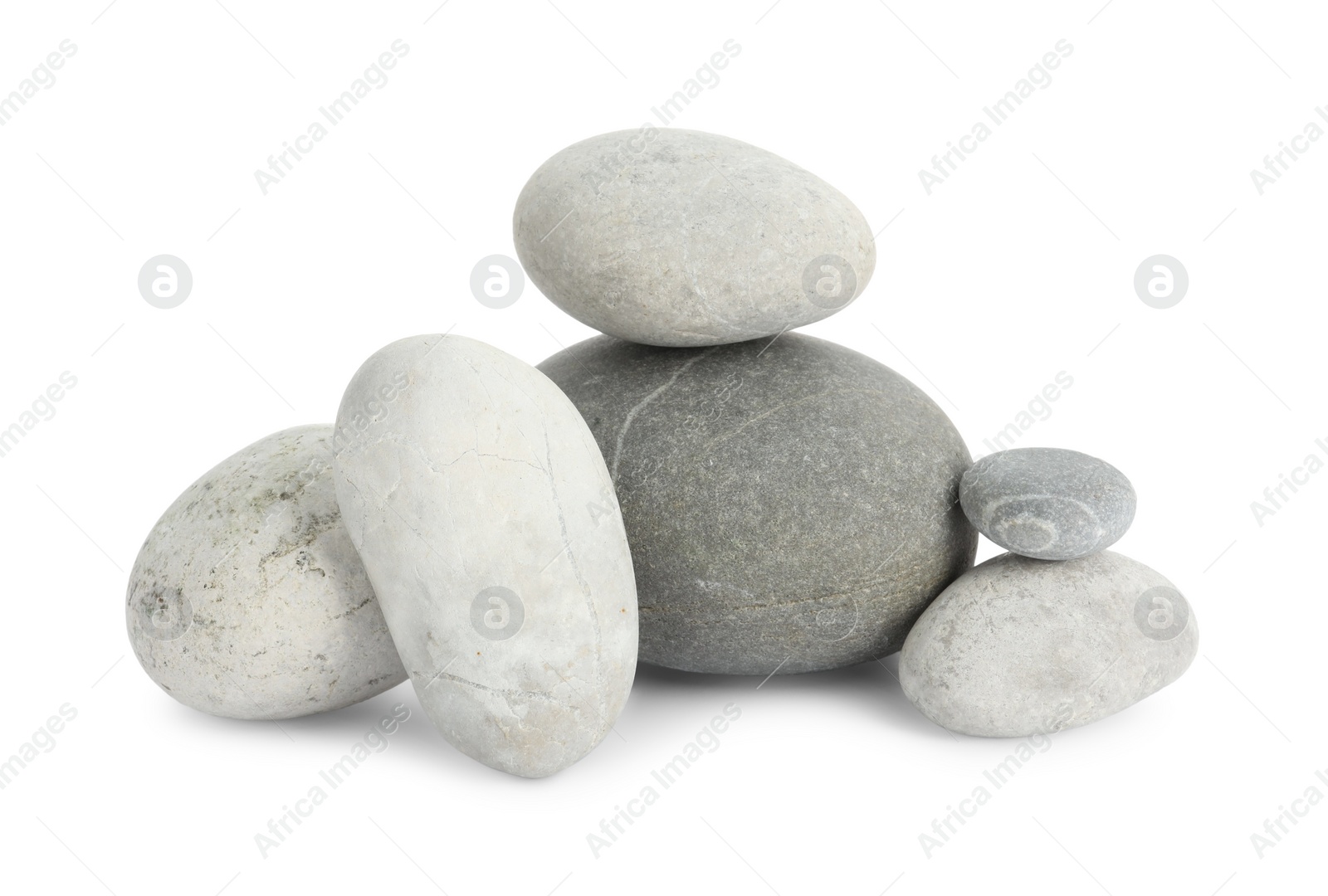 Photo of Group of different stones isolated on white