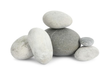 Photo of Group of different stones isolated on white