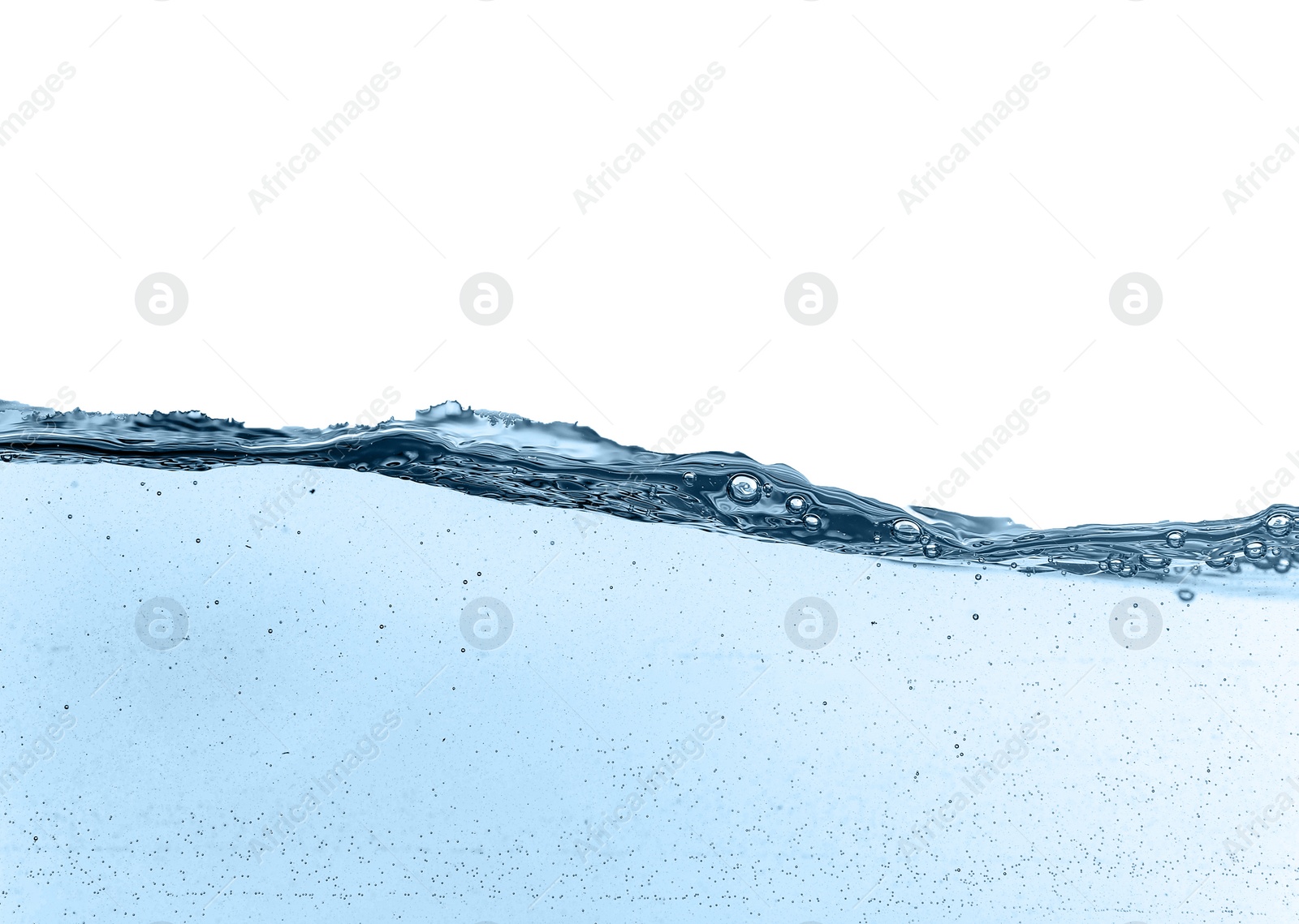 Photo of Closeup view of clear water isolated on white