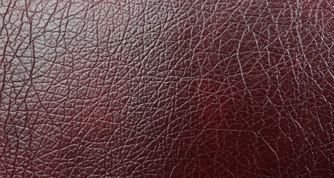 Texture of natural leather as background, top view