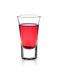 Shooter in shot glass isolated on white