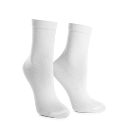 Pair of new socks isolated on white