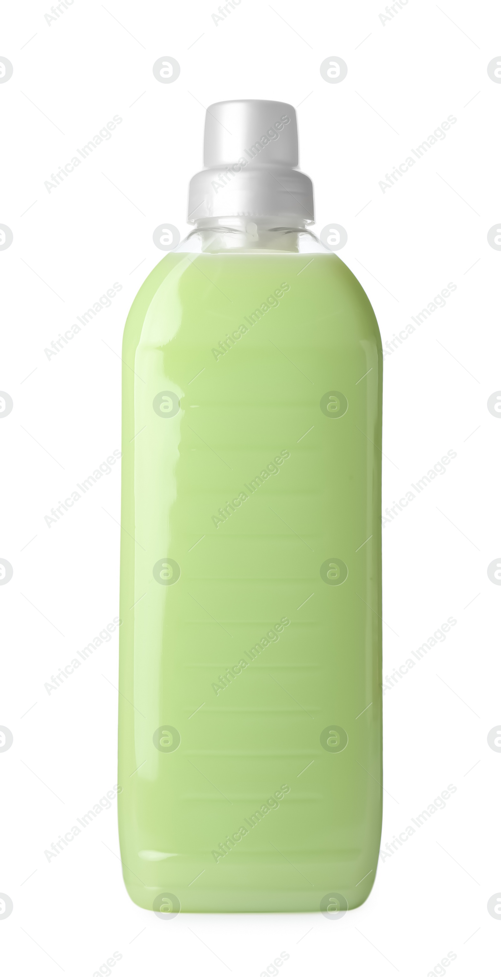 Photo of Bottle of detergent isolated on white. Cleaning supply