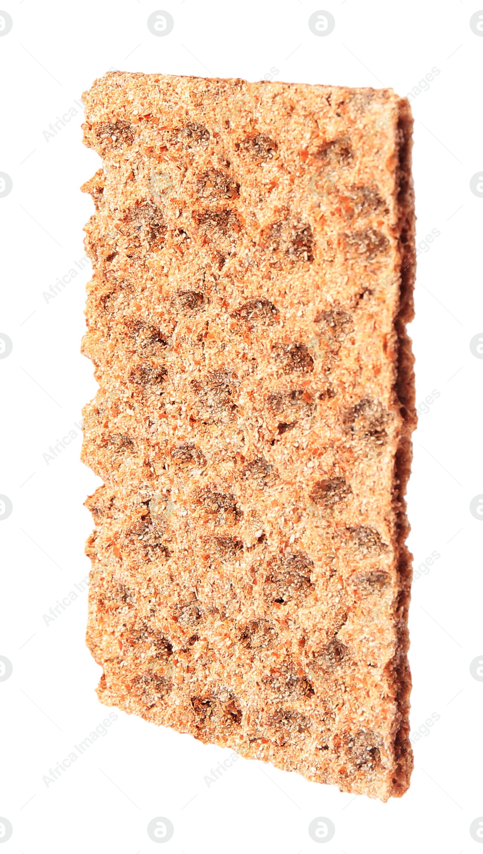 Photo of Fresh crunchy crispbread isolated on white. Healthy snack