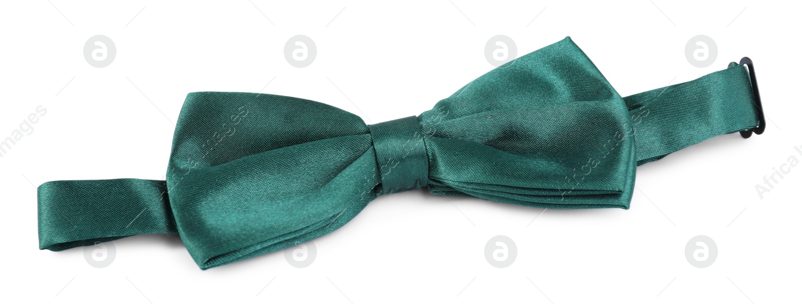 Photo of Stylish green bow tie isolated on white