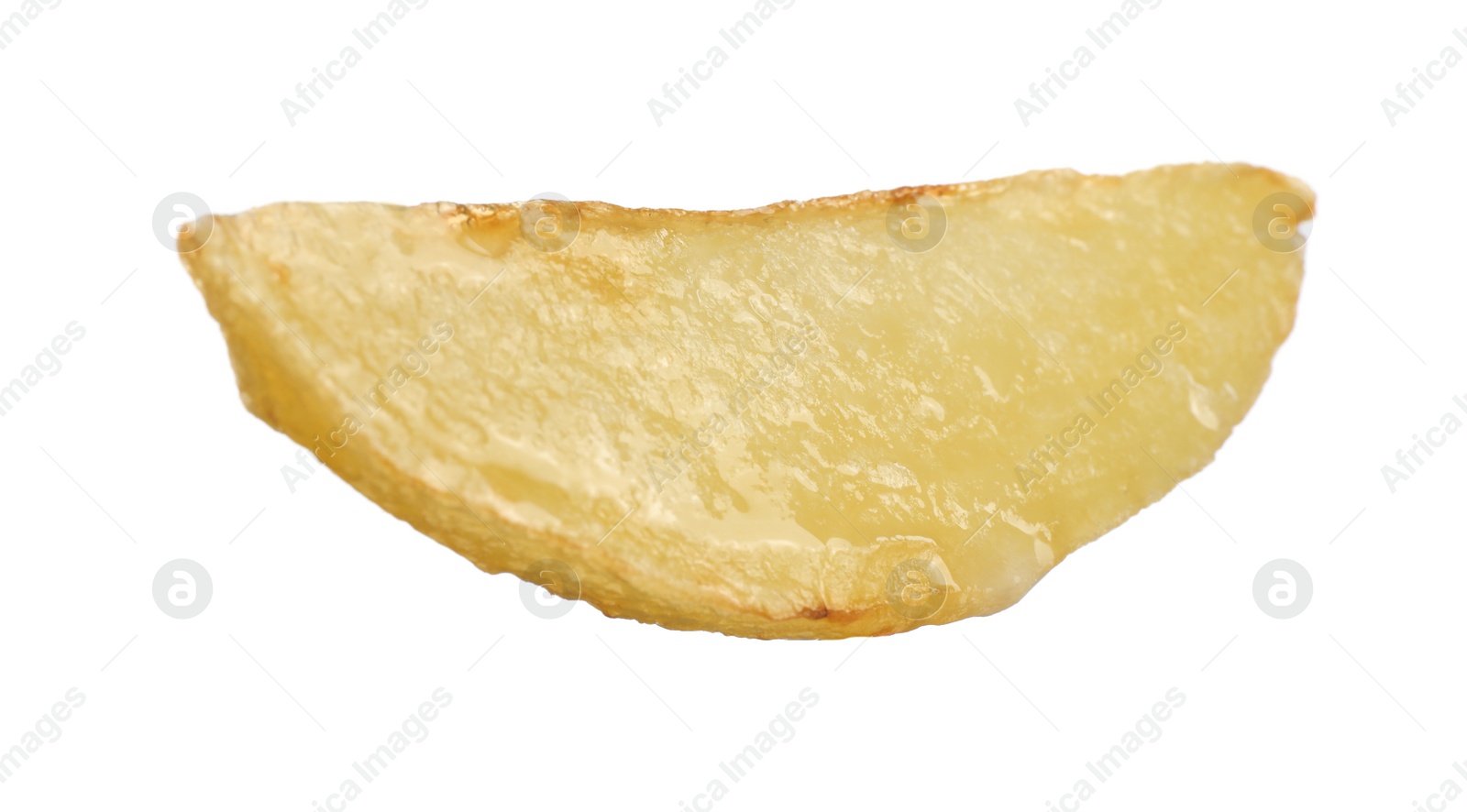 Photo of Tasty baked potato wedge isolated on white