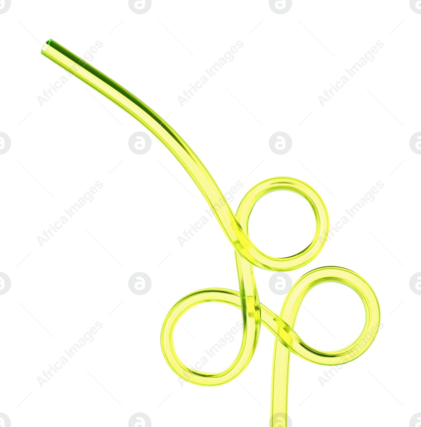 Photo of Yellow plastic cocktail tube isolated on white