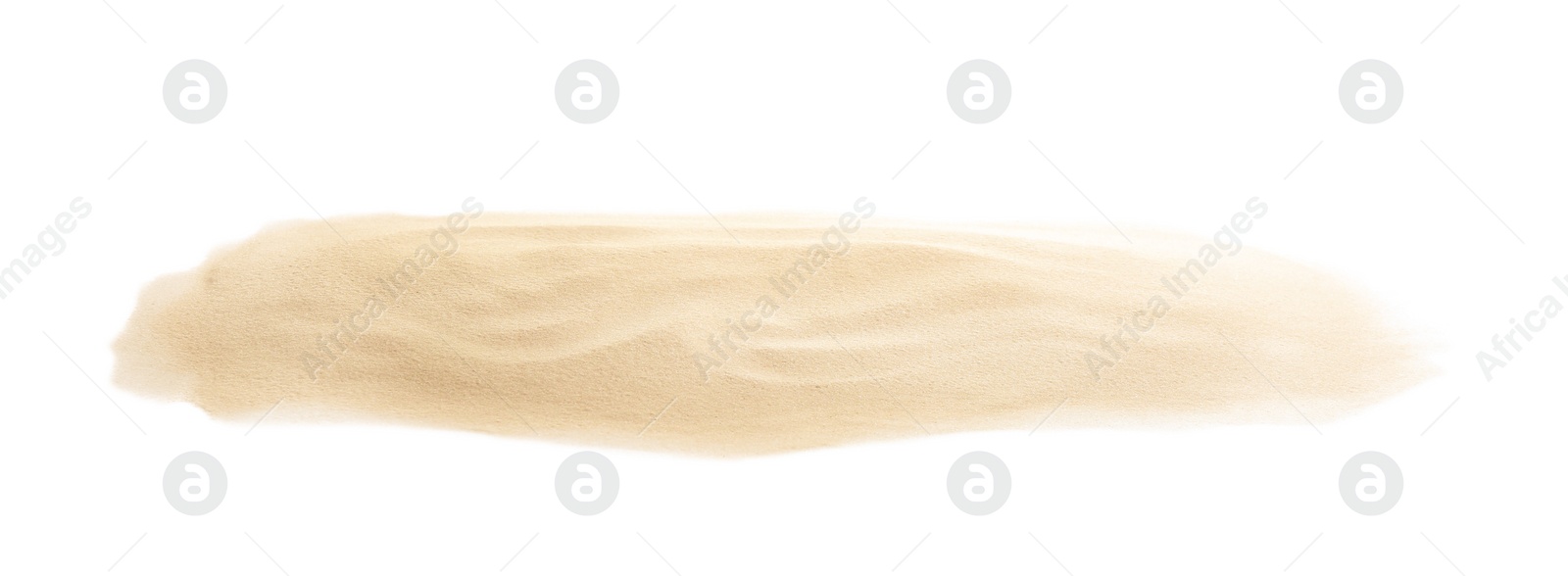 Photo of Pile of dry beach sand on white background