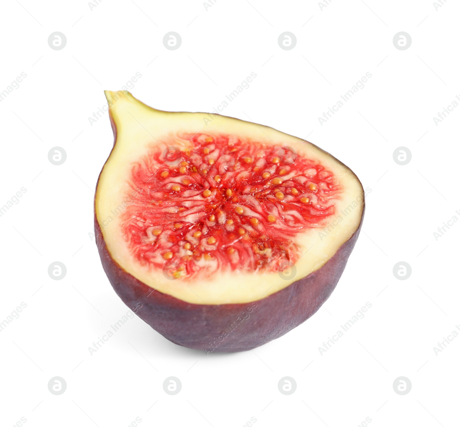 Photo of Half of fresh fig isolated on white