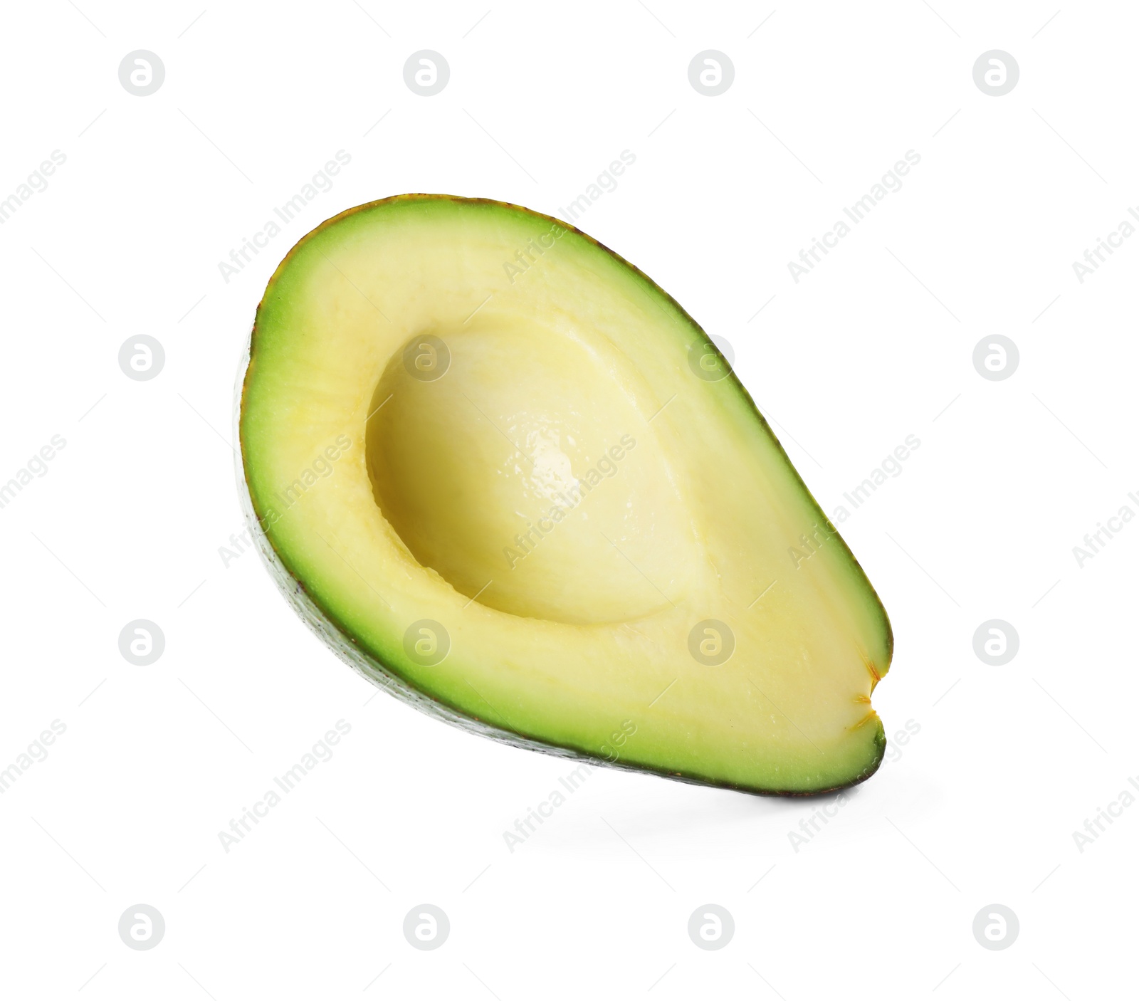 Photo of Half of ripe avocado isolated on white