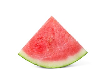 Photo of Piece of juicy ripe watermelon isolated on white