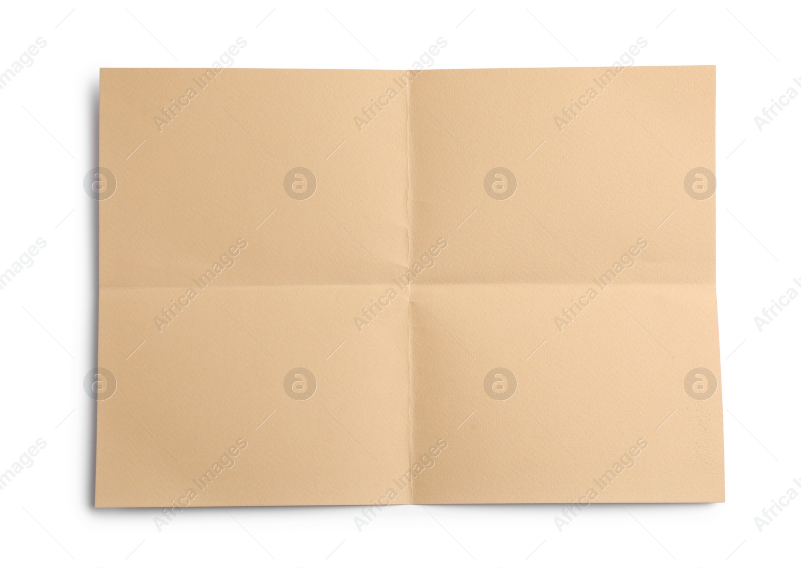 Photo of Sheet of brown paper on white background, top view