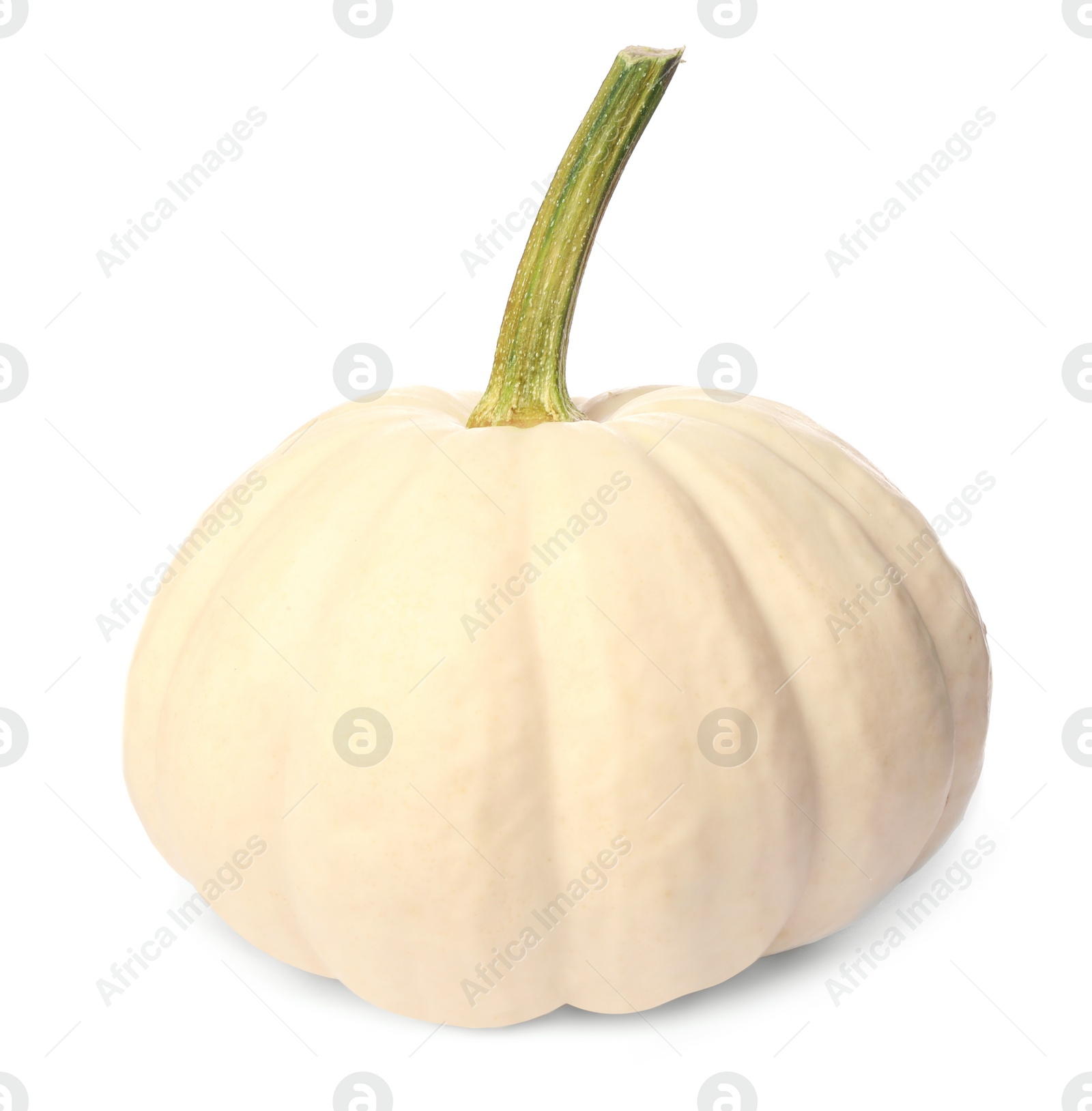 Photo of One ripe beige pumpkin isolated on white